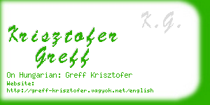 krisztofer greff business card